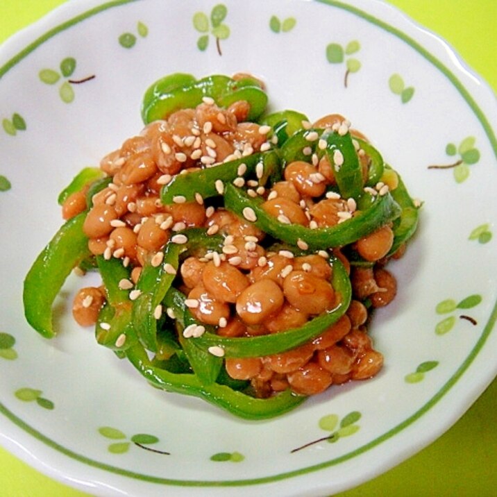 キムチ風味☆ピーマン納豆